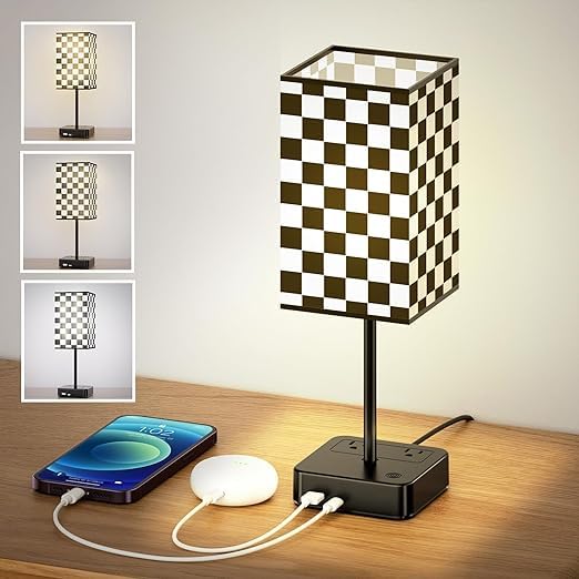 LED Desk Lamp With USB Charging Port, Touch Control, 3 Color