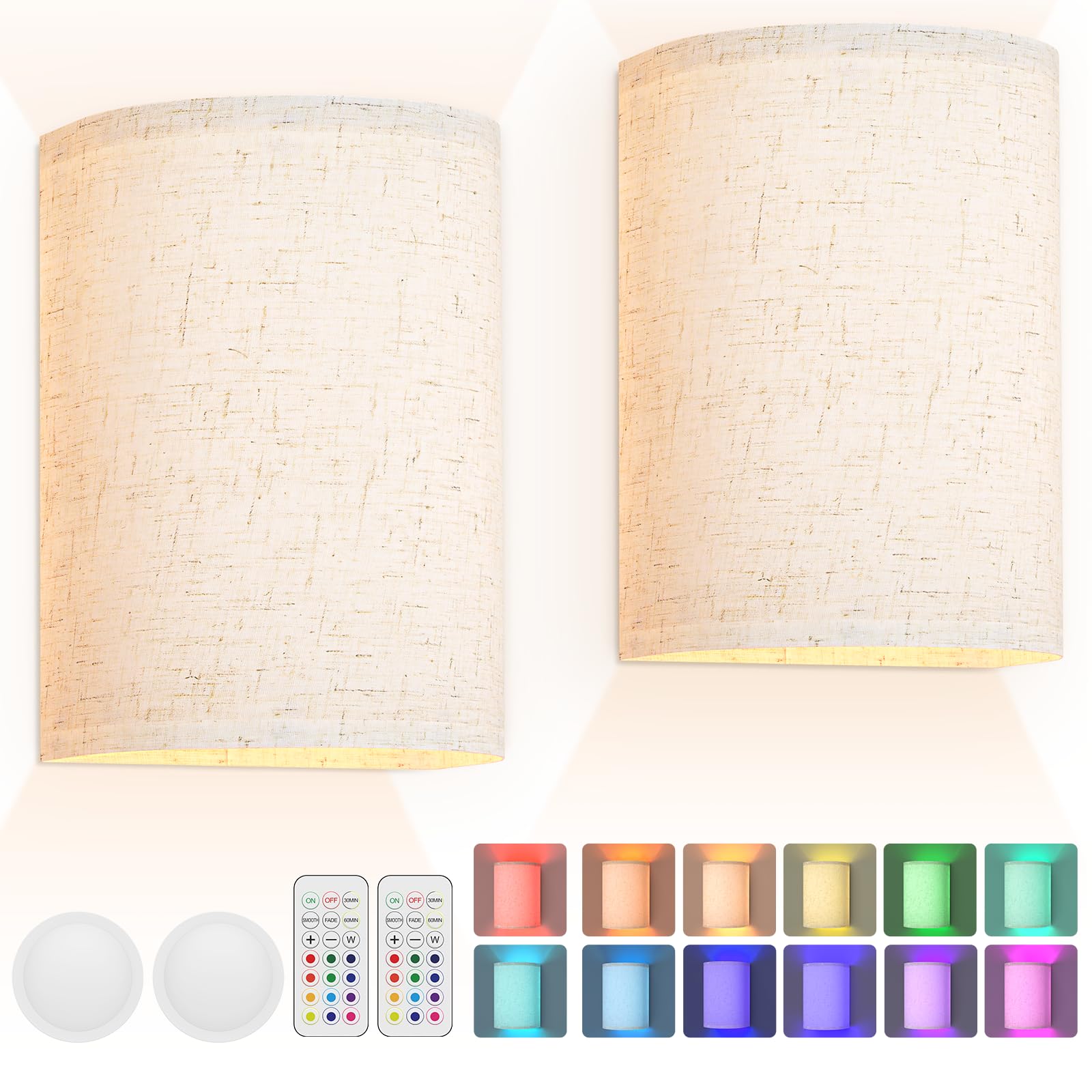 LED Battery Operated Lamps for Indoor Wall Light, RGB Colour