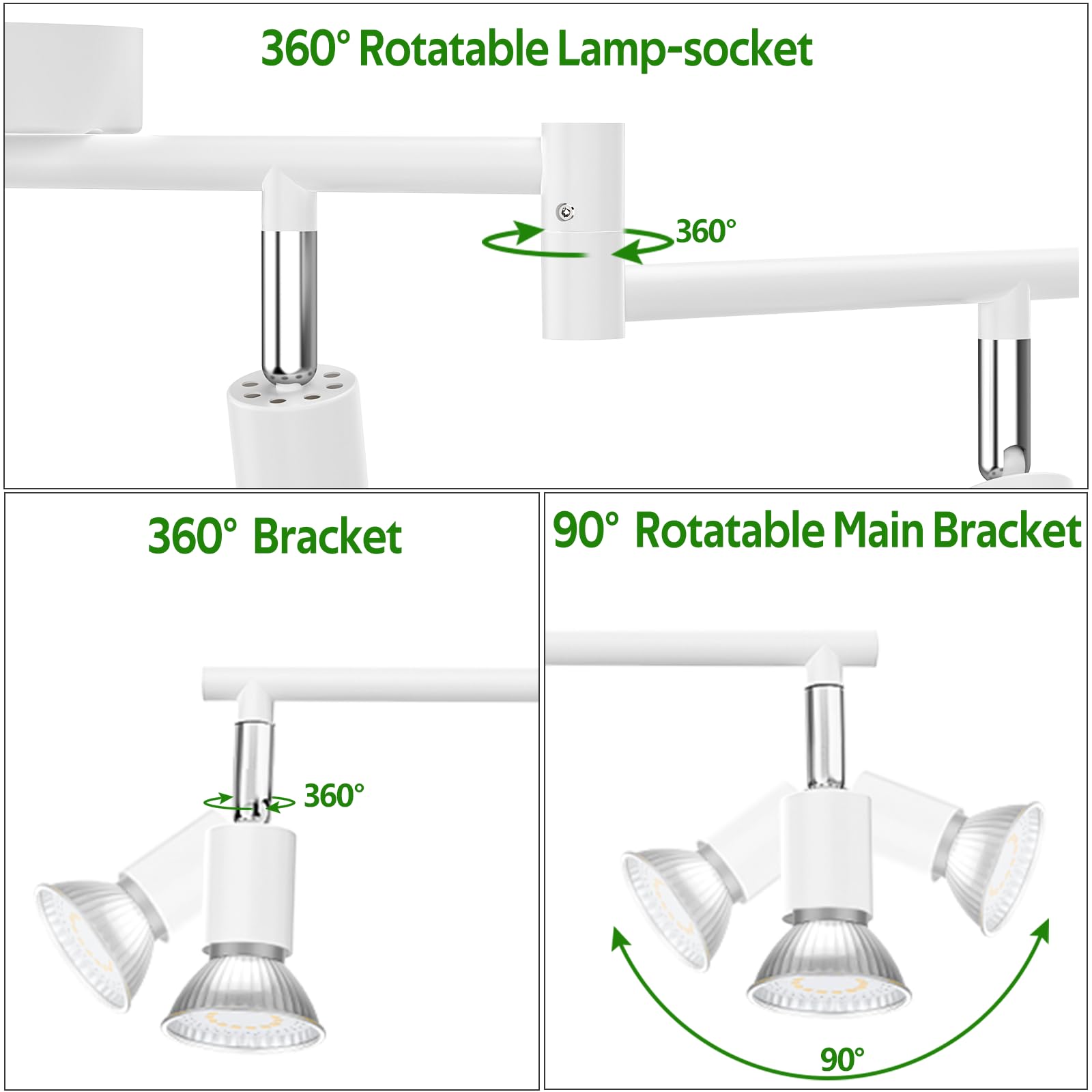 Kitchen Lights,6-Light Ceiling Lighting Kits, Ceiling Spotlight White - Image 2