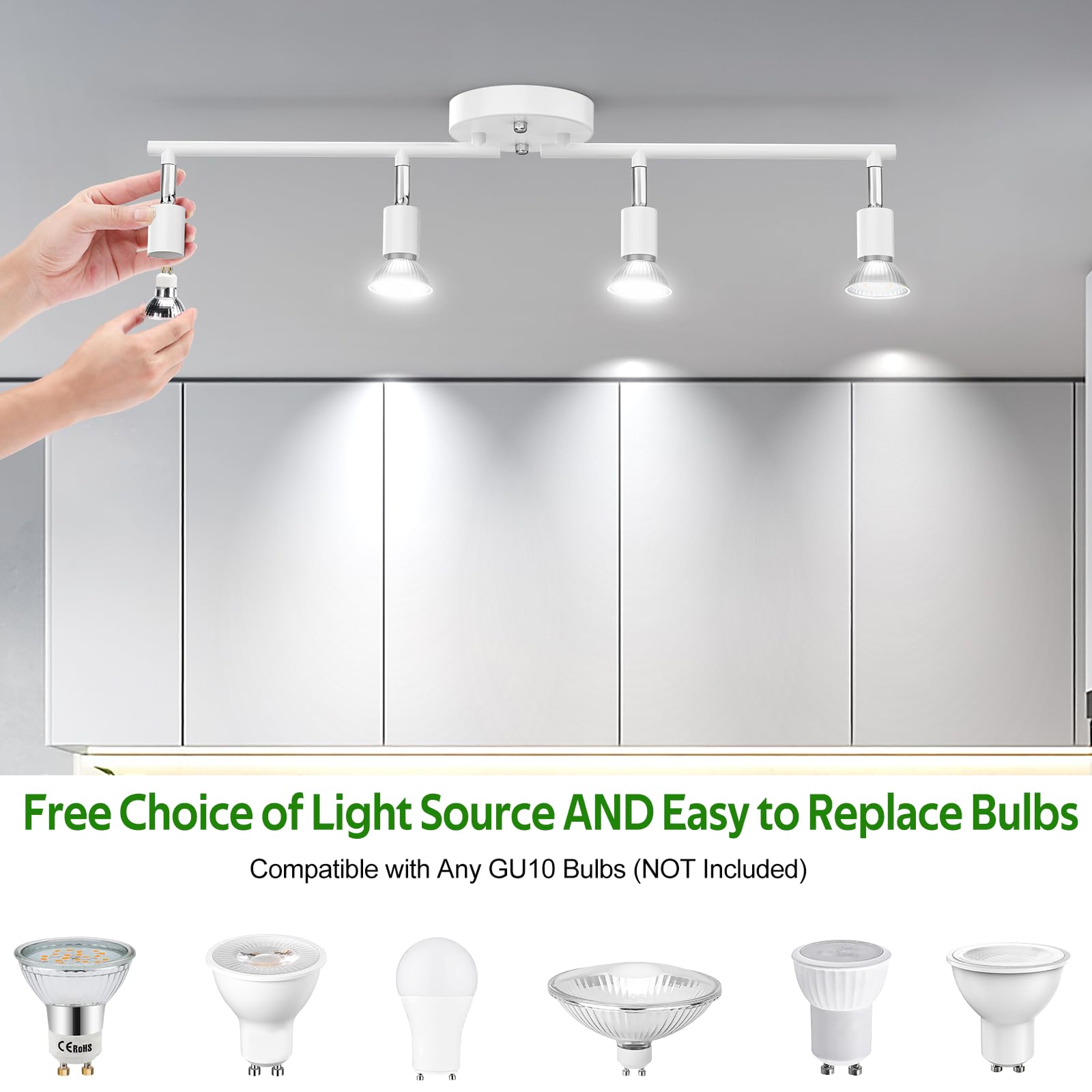 Kitchen Lights, 4-Light Ceiling Lighting Kits, Ceiling Spotlight - Image 3