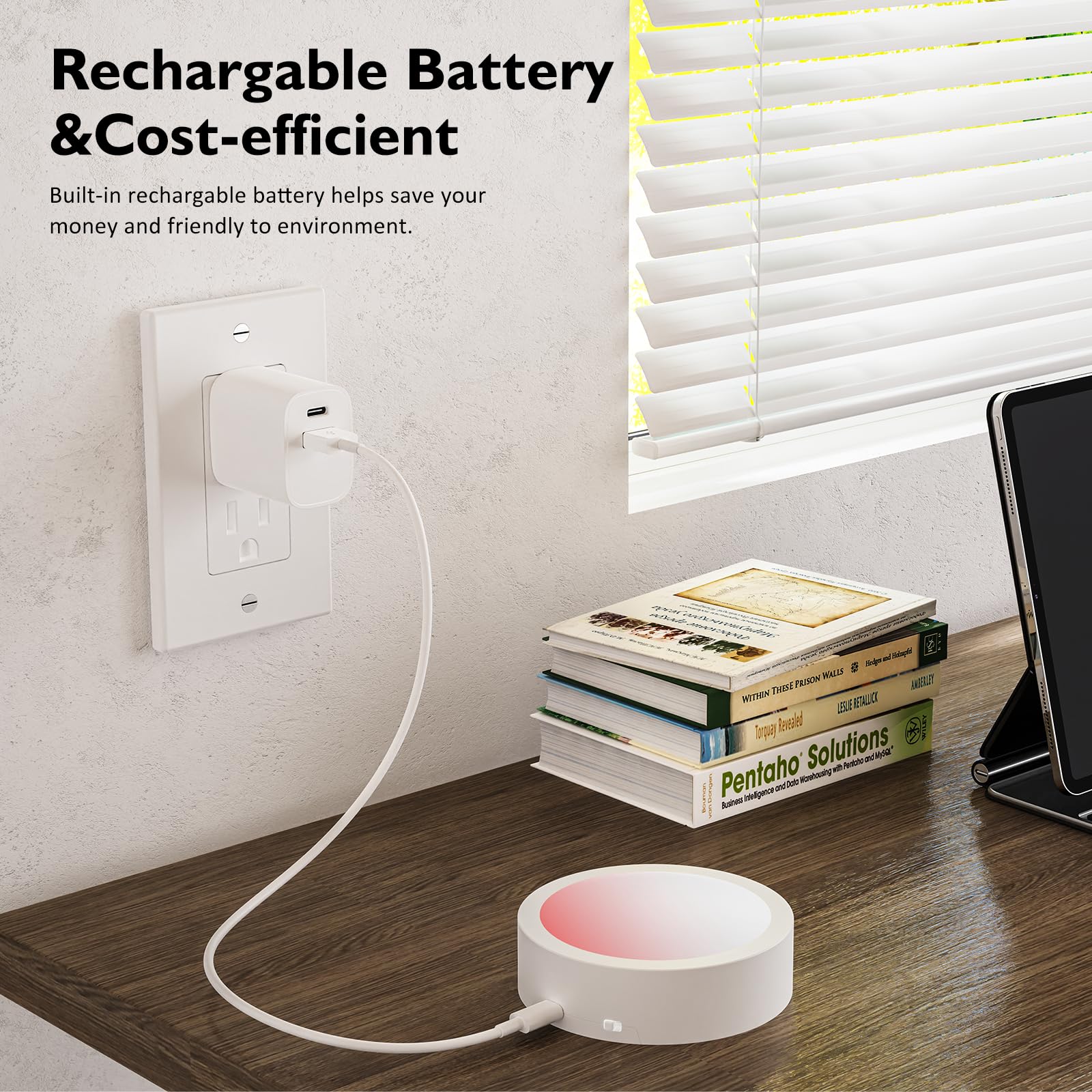 USB Rechargeable Wall Lights RGB Set of Two - Image 3