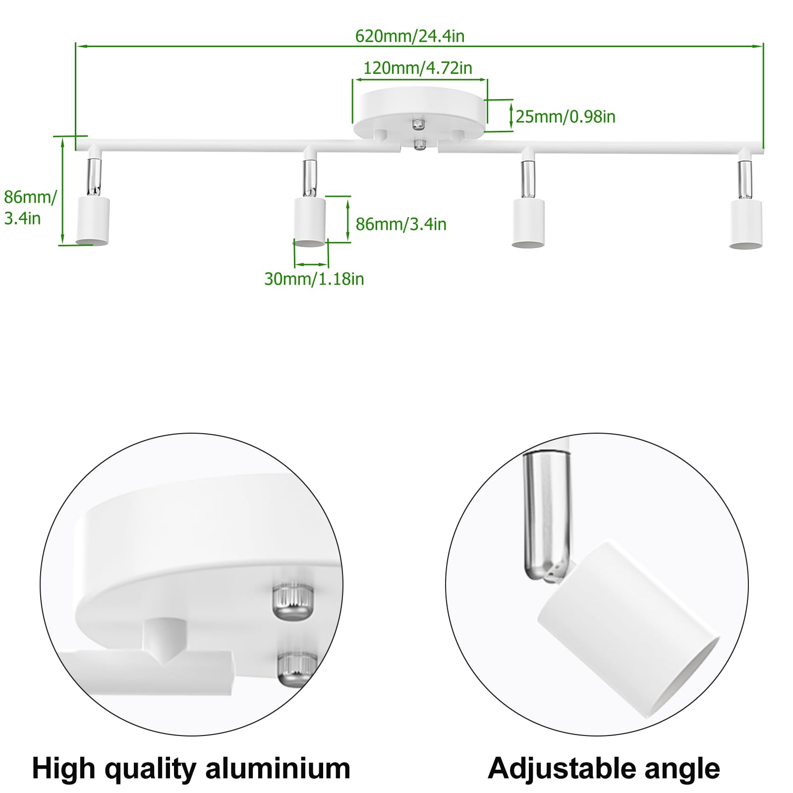 Kitchen Lights, 4-Light Ceiling Lighting Kits, Ceiling Spotlight - Image 4