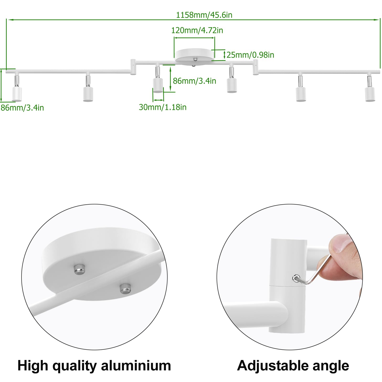 Kitchen Lights,6-Light Ceiling Lighting Kits, Ceiling Spotlight White - Image 4