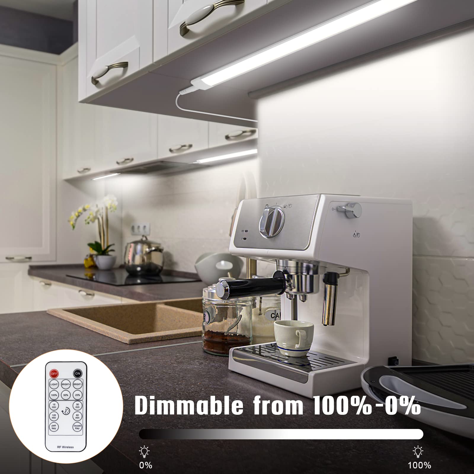 LED Under Cabinet Lights with Remote, Cabinet Strip Lights for Monitor, 30cm USB - Image 4