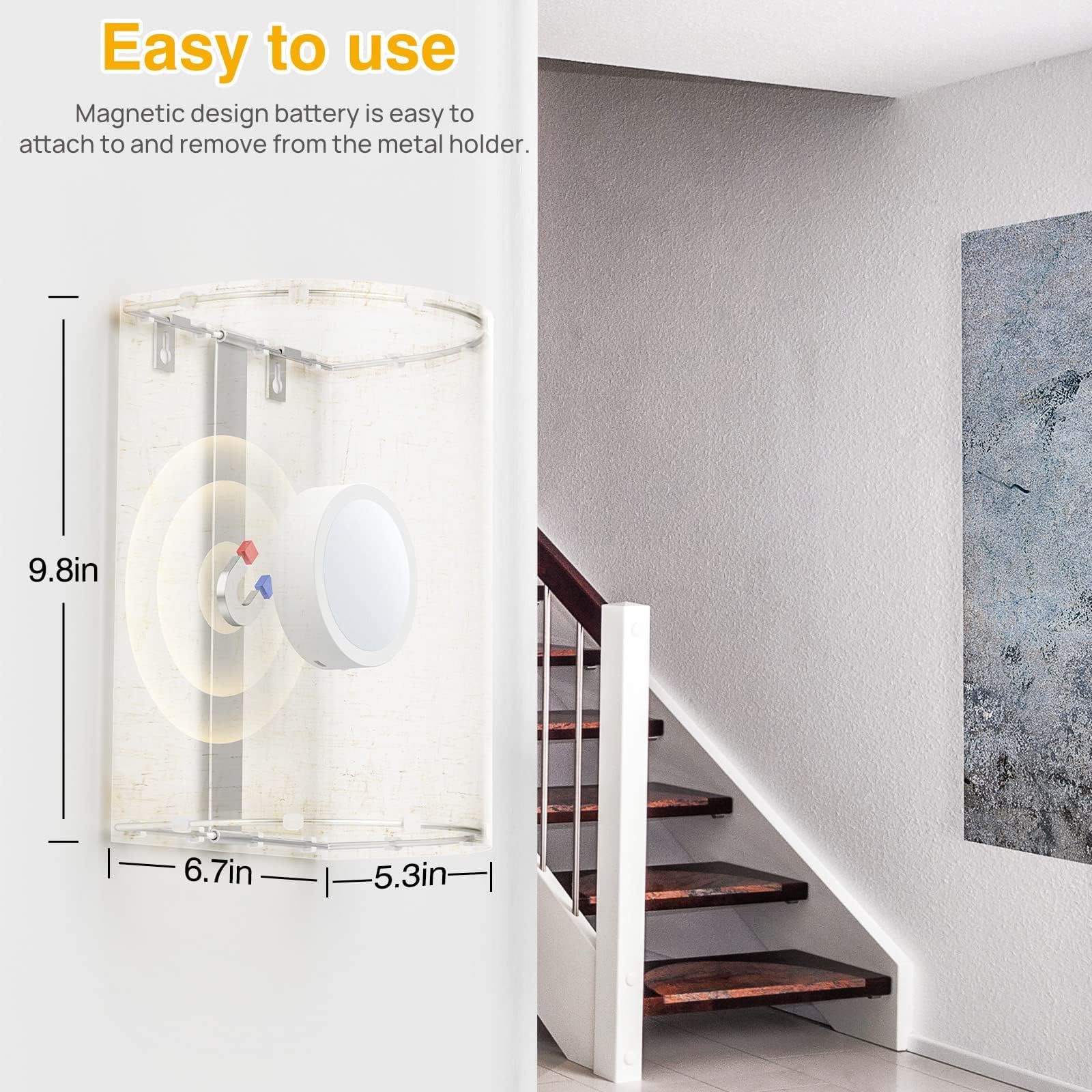 Wall Lights Set of 2, Battery Operated Fabric Sconce With Remote, RGB+Warm White - Image 5