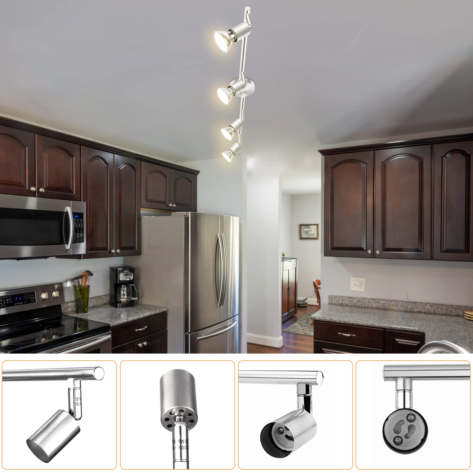 Rotatable LED Ceiling Spotlight, 4-Way Modern Design, Indoor Lighting for Kitchen - Image 5