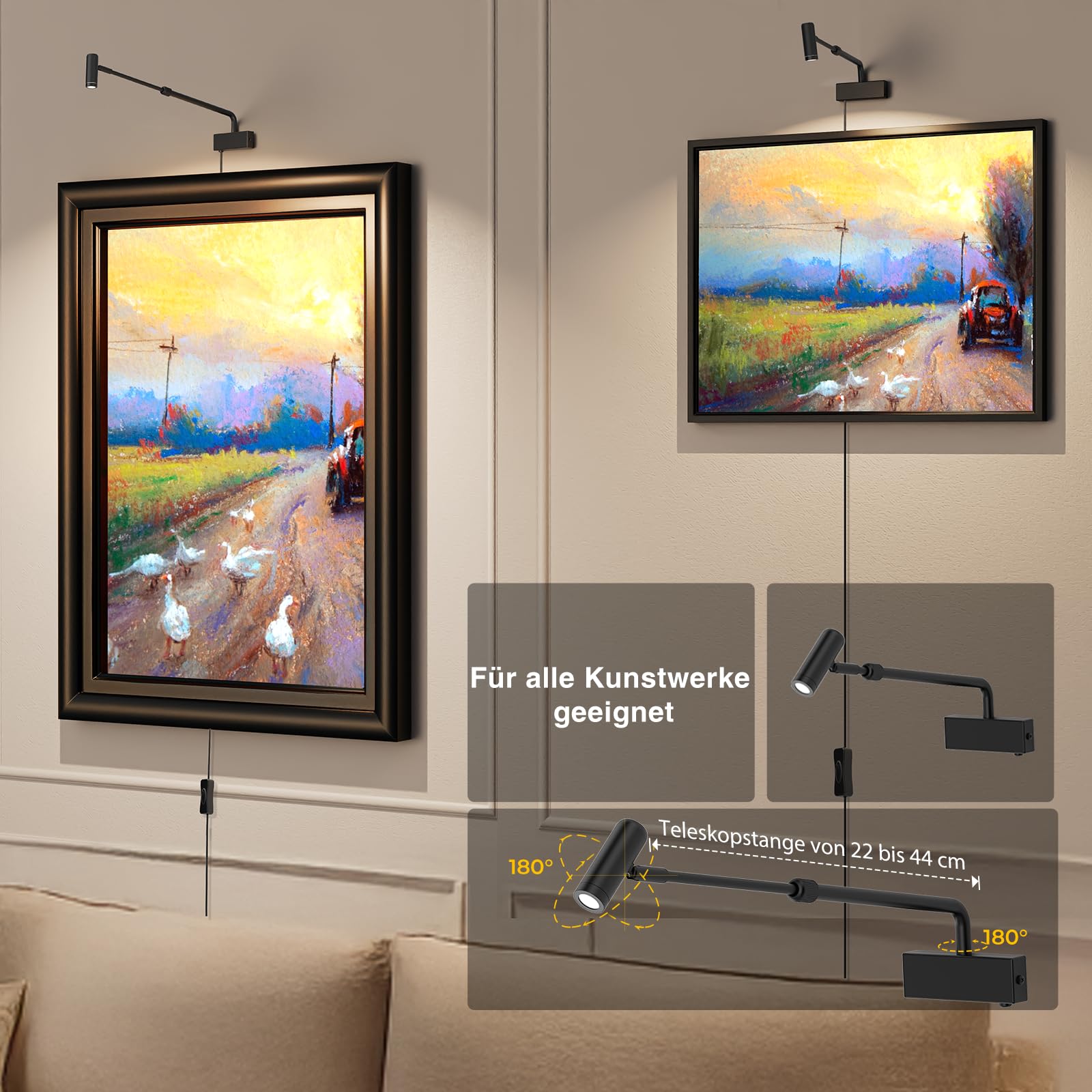 Retractable 2700K LED Spotlight Indoor Wall Accent Lights - Image 5