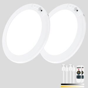 2 Pack Magnetic Wireless Ceiling Light, Rechargeable Battery Operated Ceiling Light